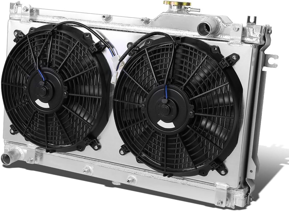 Auto Dynasty Compatible with 90-98 Mazda Miata MX-5 Aluminum 2-Row Bolt-on Cooling Radiator W/Fan Shroud - 1st gen NA