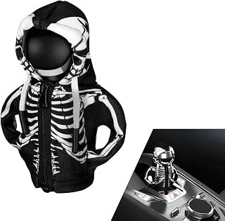 Halloween Car Gear Shift Hoodie Decoration, Anti-slip & Scratch-resistant Hoodie Gear Shift Protector, Creativity Skull-shaped Vehicle Interior Decoration, Universal for Most Cars, Trucks, SUVs (#C)