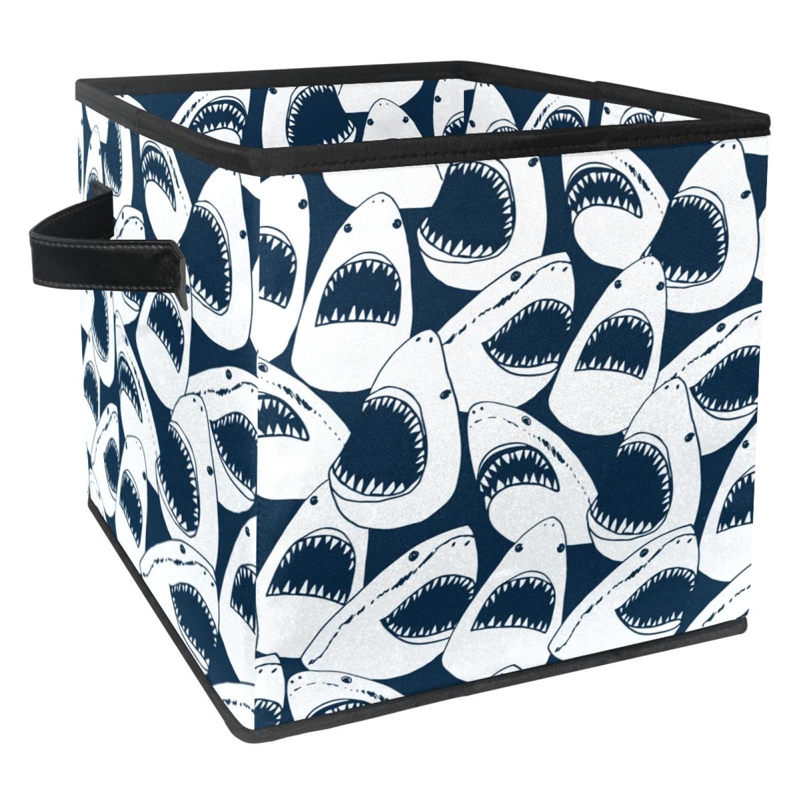 Boîte de rangement pliable cube tissu Danger Sharks placard chambre enfant pour jouets vêtements