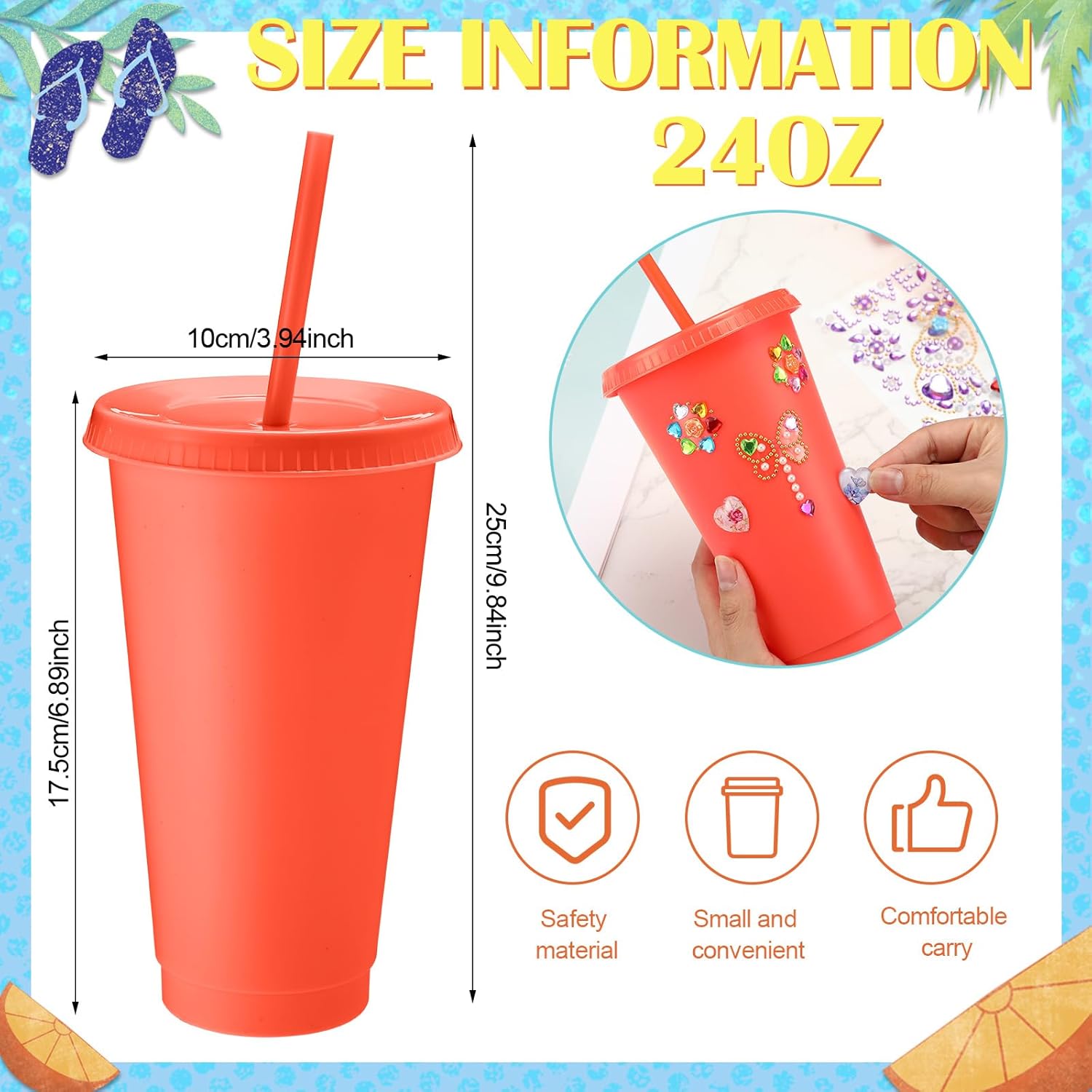 Honeydak 30 Pack Tumbler with Straw and Lid Bulk Cups for Gifts Water Bottle Iced Coffee Travel Mug Cup Reusable Plastic Tumblers for Party Birthdays 24-27 oz (Pastel Color) - Image 4