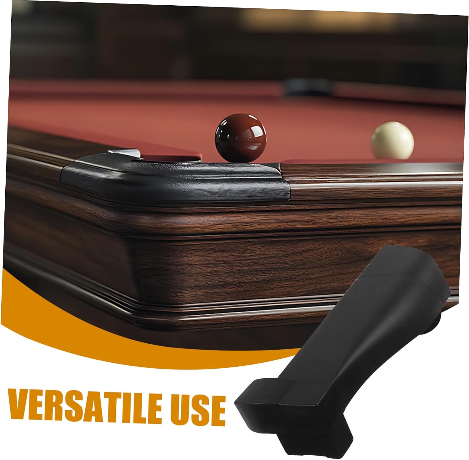 Hemoton Pool Table Corner Caps 4pcs Edge Protectors Cushions for Billiard Table Sturdy Black Rubber Rail Bumpers for Ball and Cue Protection for Adult Pool Players