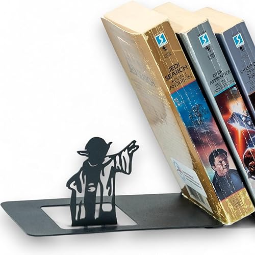 Renovatio Sujetalibros de metal negro Linda, única, decoración geek para el hogar, la oficina y la habitación de los niños Sujetalibros