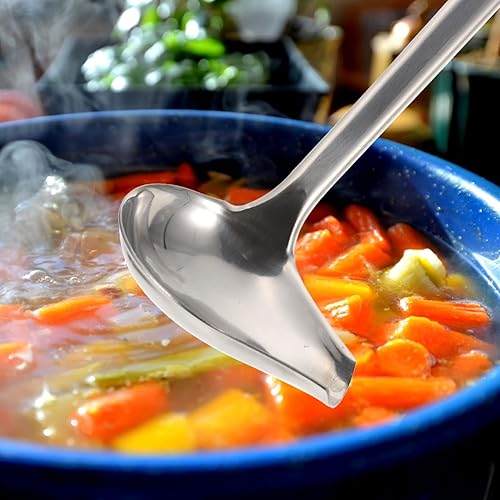 Miniatura 8 de ERINGOGO Cucharas de cocina antideslizantes Pp Cuchara de sopa de acero inoxidable Gadgets de cocina Cucharón de salsa
