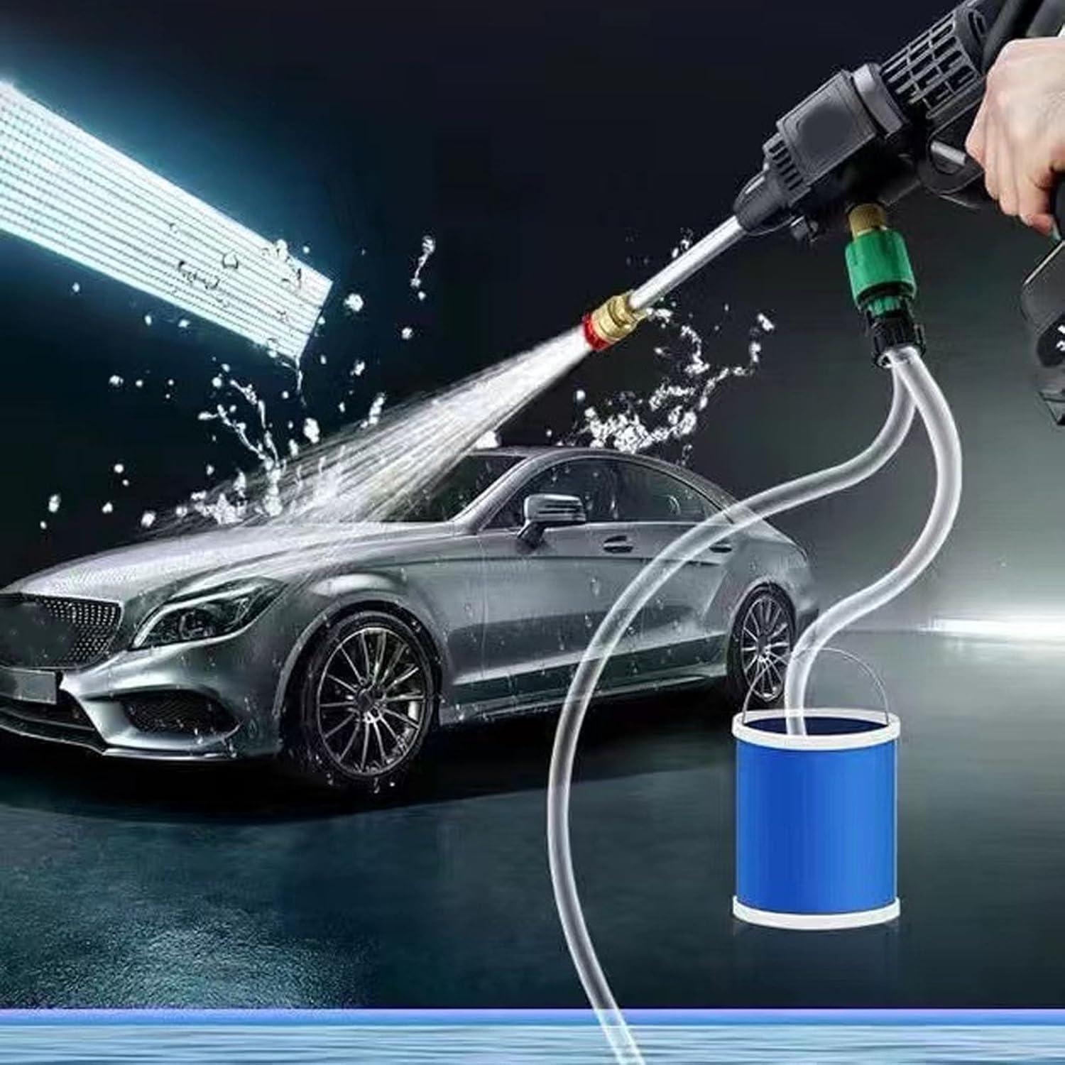 Cordless Pressure Washer, 400W 90Bar Water Pressure High Power Cleaner, Portable Handheld Electric Power Water Spray Gun Cleaner Kit with Fine Filter for Car, Garden & Home