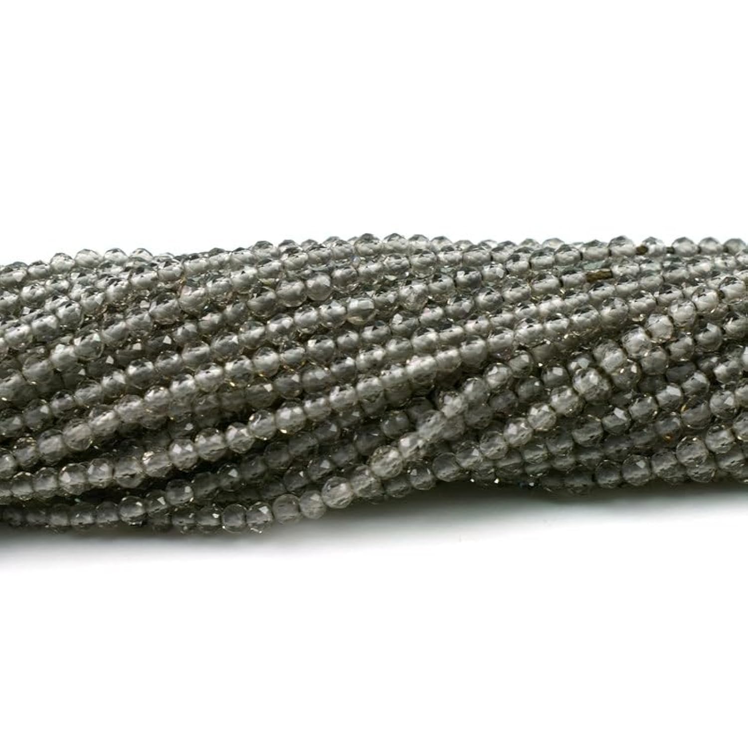 Perles rondes à facettes en quartz fumé véritable de qualité supérieure pour bijoux