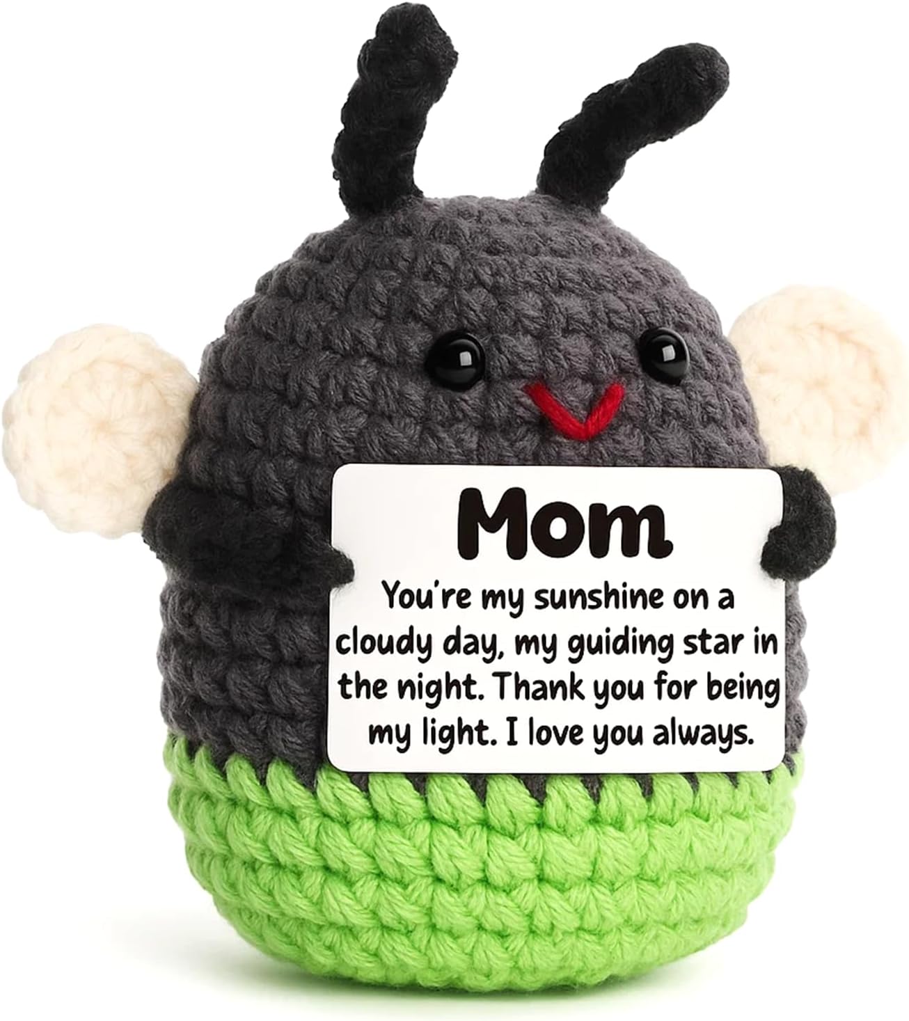 AVALYNNE Sentimental Gift for Mom from Daughter Son - Cute Crochet Firefly Plush Toy, Mother's Day Birthday Christmas Valentines Day Thank You Present, Meaningful Mom Keepsake。