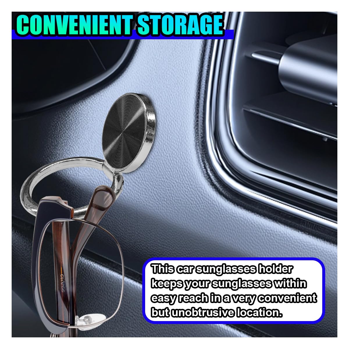 Sunglass Holder for Car Dash Metal Auto Dashboard Eyeglass Holder Hook Universal Vehicle Interior Hanger Accessories for Car — view 3