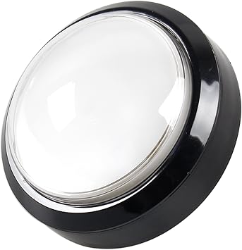 EG Starts 4 Inches Arcade Buttons 100mm Larger Big Dome Convex Type LED Lit Illuminated Push Button for Compatible Arcade Machine DIY Kit & Raspberry Pi Game Part  White