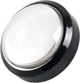 EG Starts 4 Inches Arcade Buttons 100mm Larger Big Dome Convex Type LED Lit Illuminated Push Button for Compatible Arcade Machine DIY Kit & Raspberry Pi Game Part ( White )