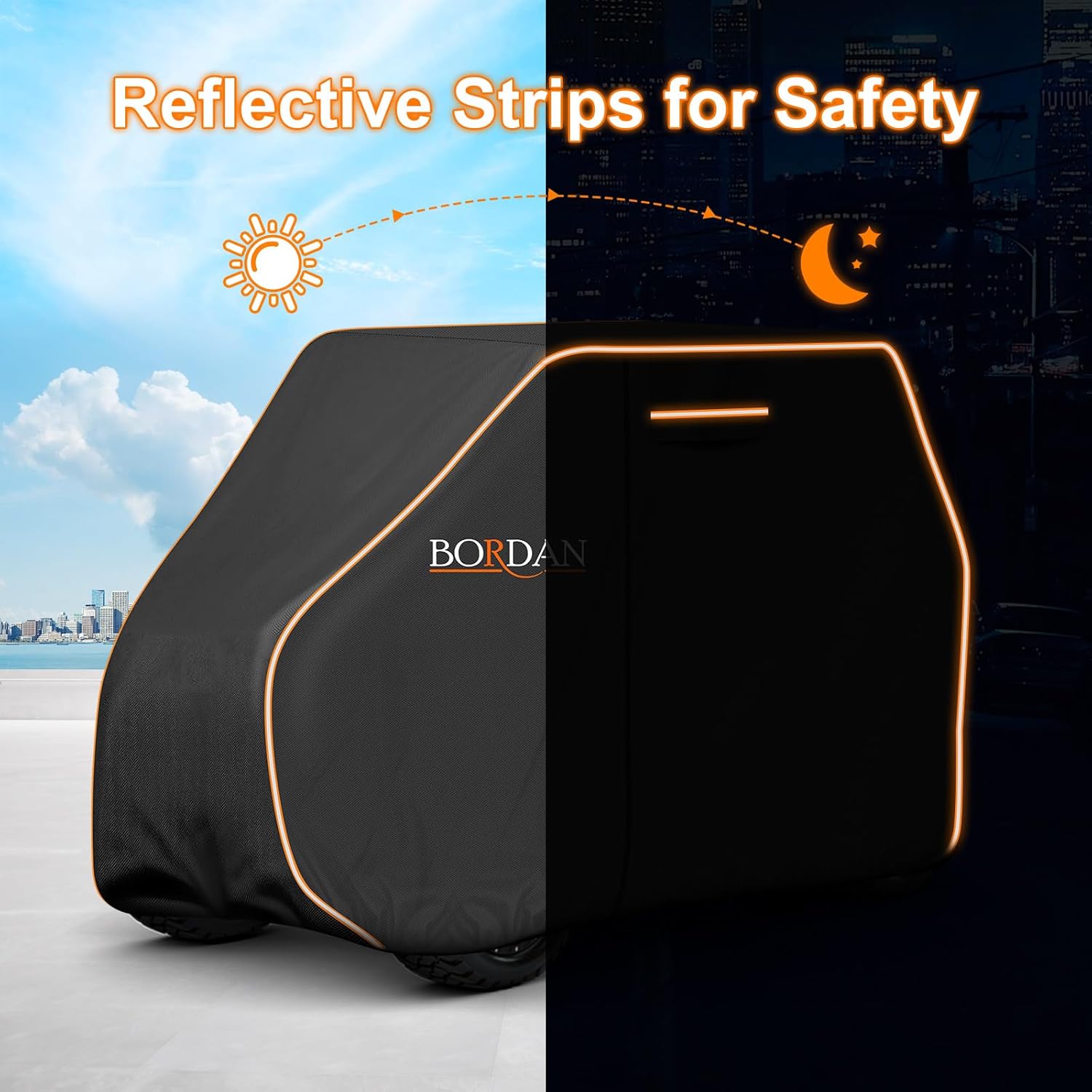 Heavy Duty Golf Cart Cover 2/4/2+2/4+2 Passengers for Most Brand Yamaha Honda Club Car EZGO Golf Carts, Waterproof Golf Cart Covers with Rainproof Zipper Doors Sunproof Dustproof (3 Sizes)