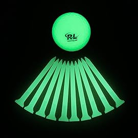 R&L Glow Golf Tees for Night Sports - 2 3/4 inch Golf Tees Glow in The Dark (Pack of 10)