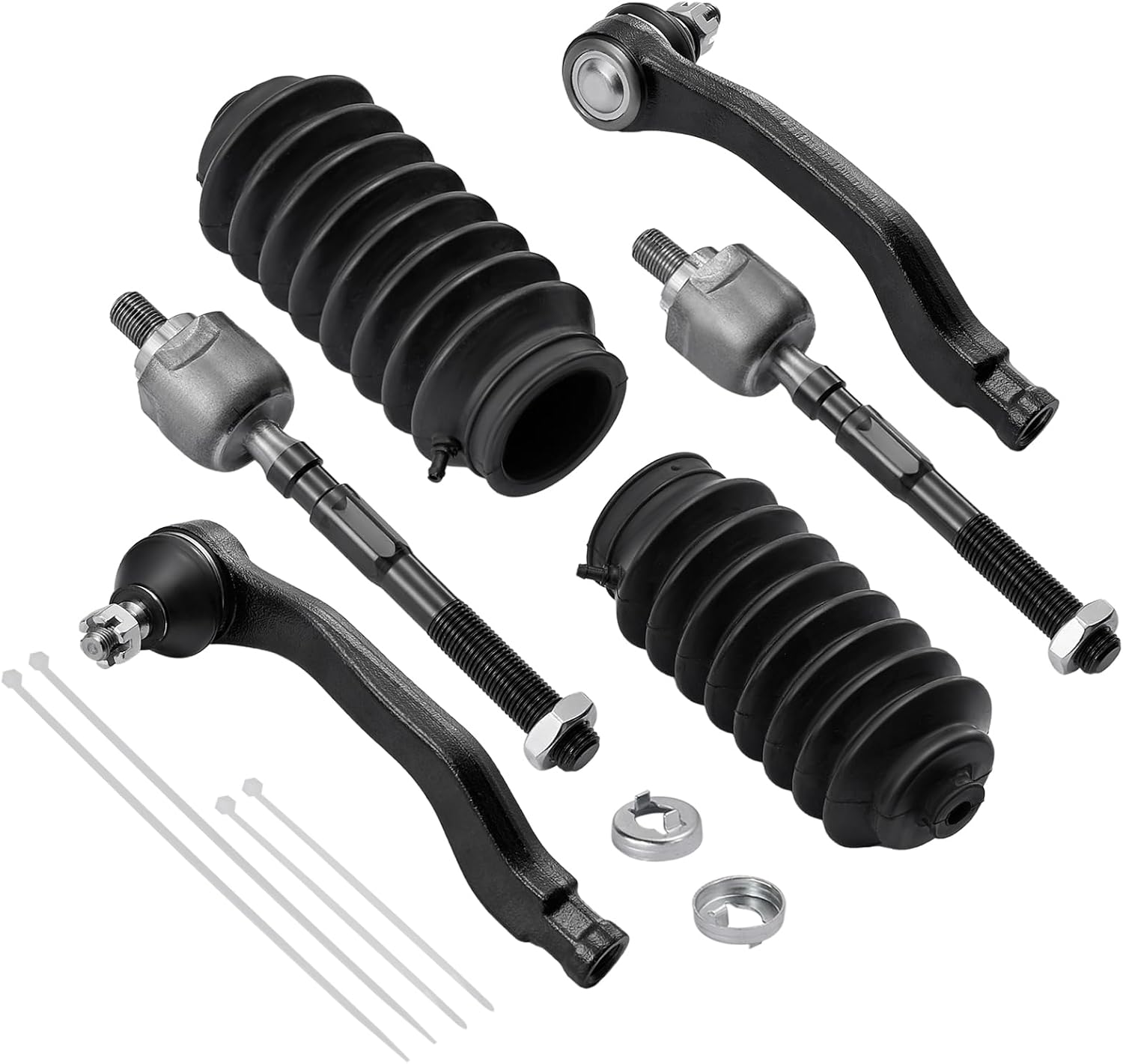 6-PC Tie Rod Ends Kits Compatible with Honda Civic 1992-1995,2xInner tie rod EV299,2xOuter tie rod ES3331 ES3332,2xdust cover