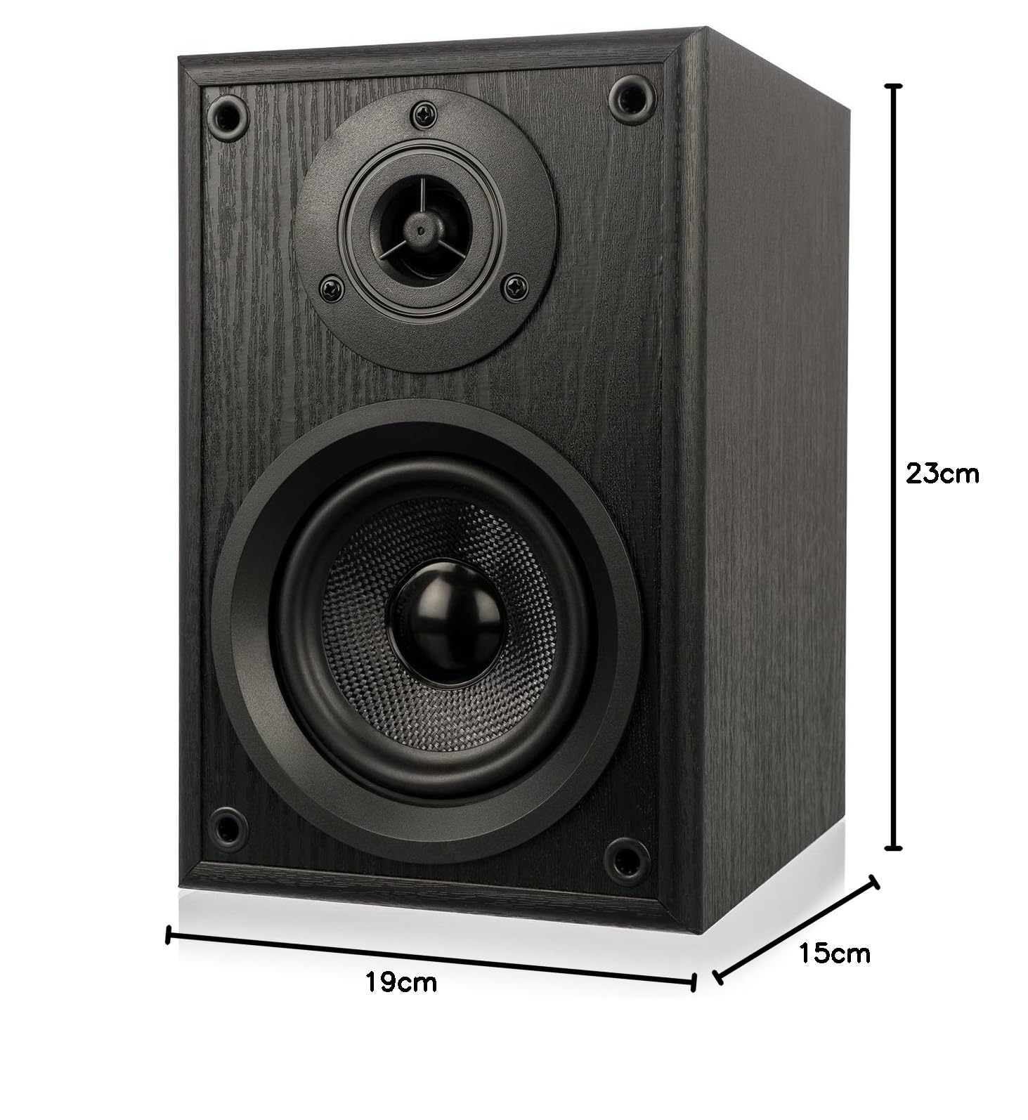 Dual LS 100 Aktivlautsprecher Set – 2-Wege Regallautsprecher im Holzgehäuse, integrierter Verstärker 2×10 W Sinus, AUX & Phono (Cinch), abnehmbare Stofffront