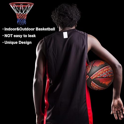 Miniatura 6 de Nu Trendz Balón de baloncesto para interiores y exteriores de 29.5 pulgadas, de cuero compuesto de baloncesto, talla 7, adulto, pelota de