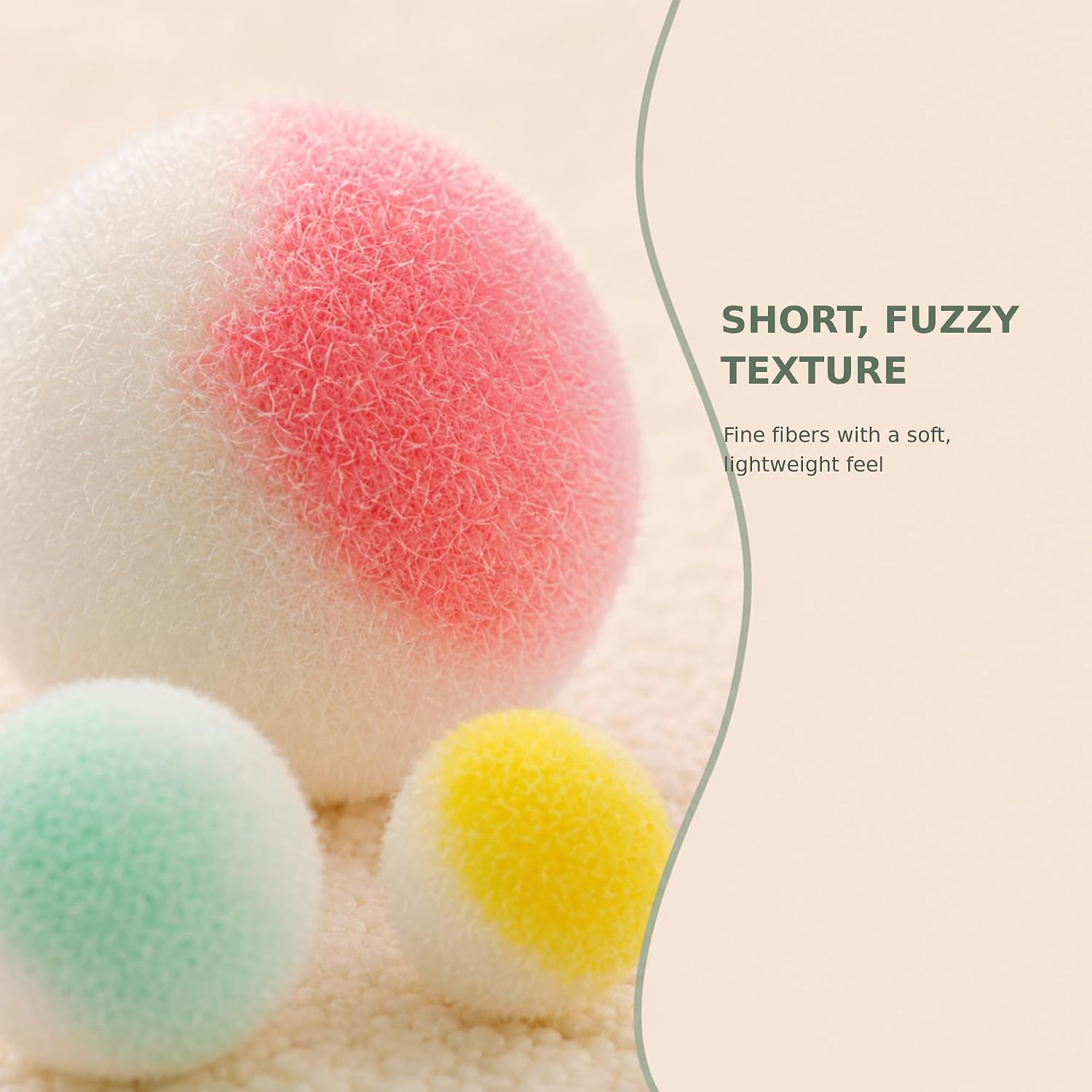 50-Pack Cat Toy Balls, 1.18-Inch Soft Fuzzy Pom Poms for Indoor Cats