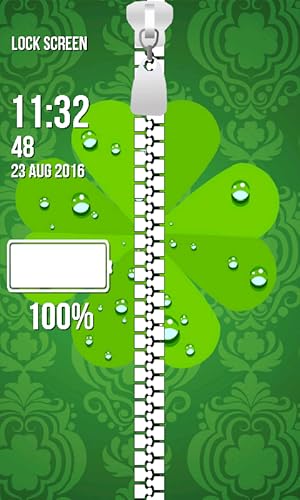 Zipper Bloqueio de ecrã - trevos