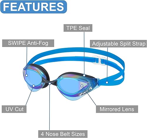 Miniatura 3 de Unisex V-230asa Blade Orca Swipe Racing Swim Goggles