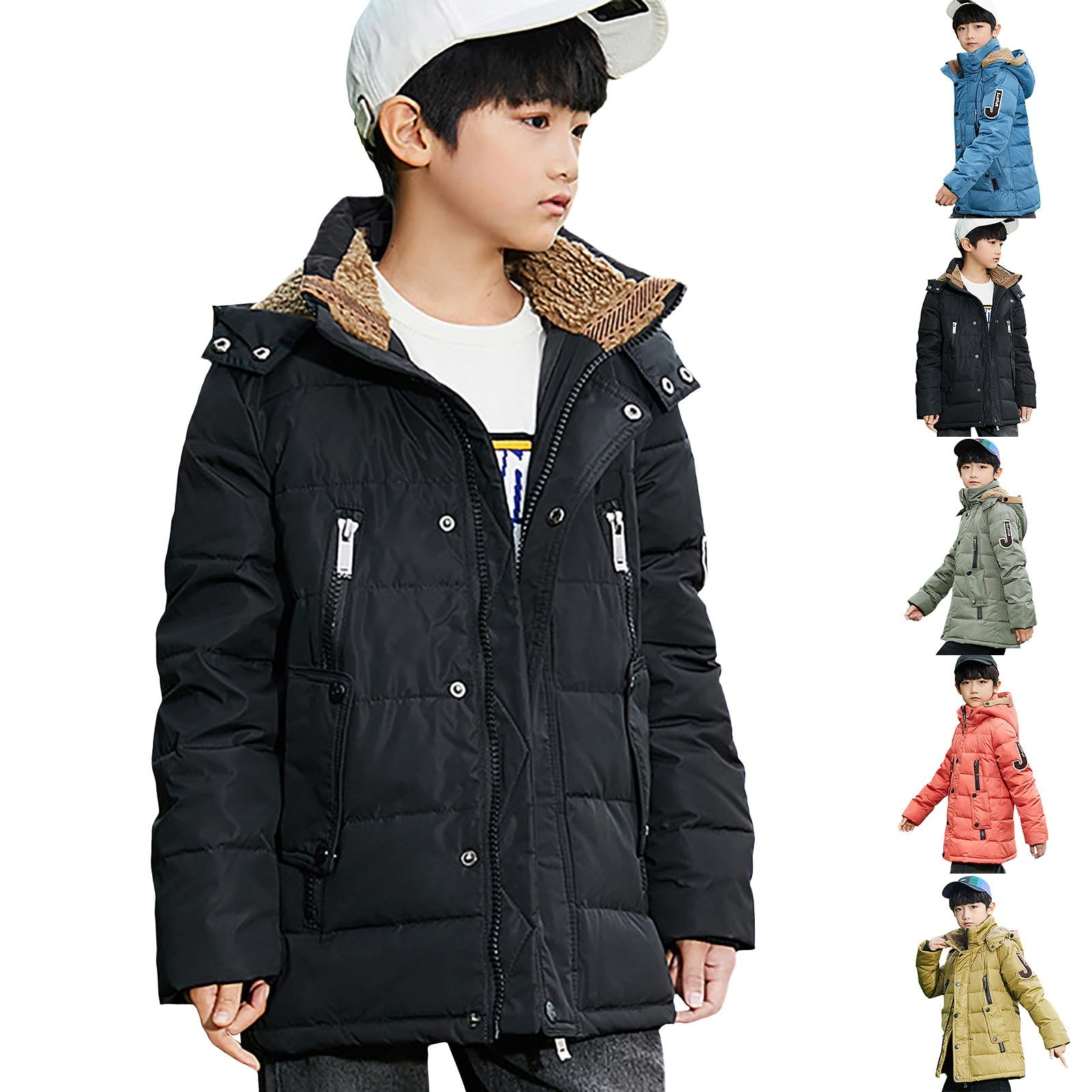 OBiQuzz Chaqueta de invierno para niña: chaqueta de forro polar larga abrigo de invierno cálido sudadera con forro polar chaqueta con capucha resistente al viento chaqueta de color sólido para