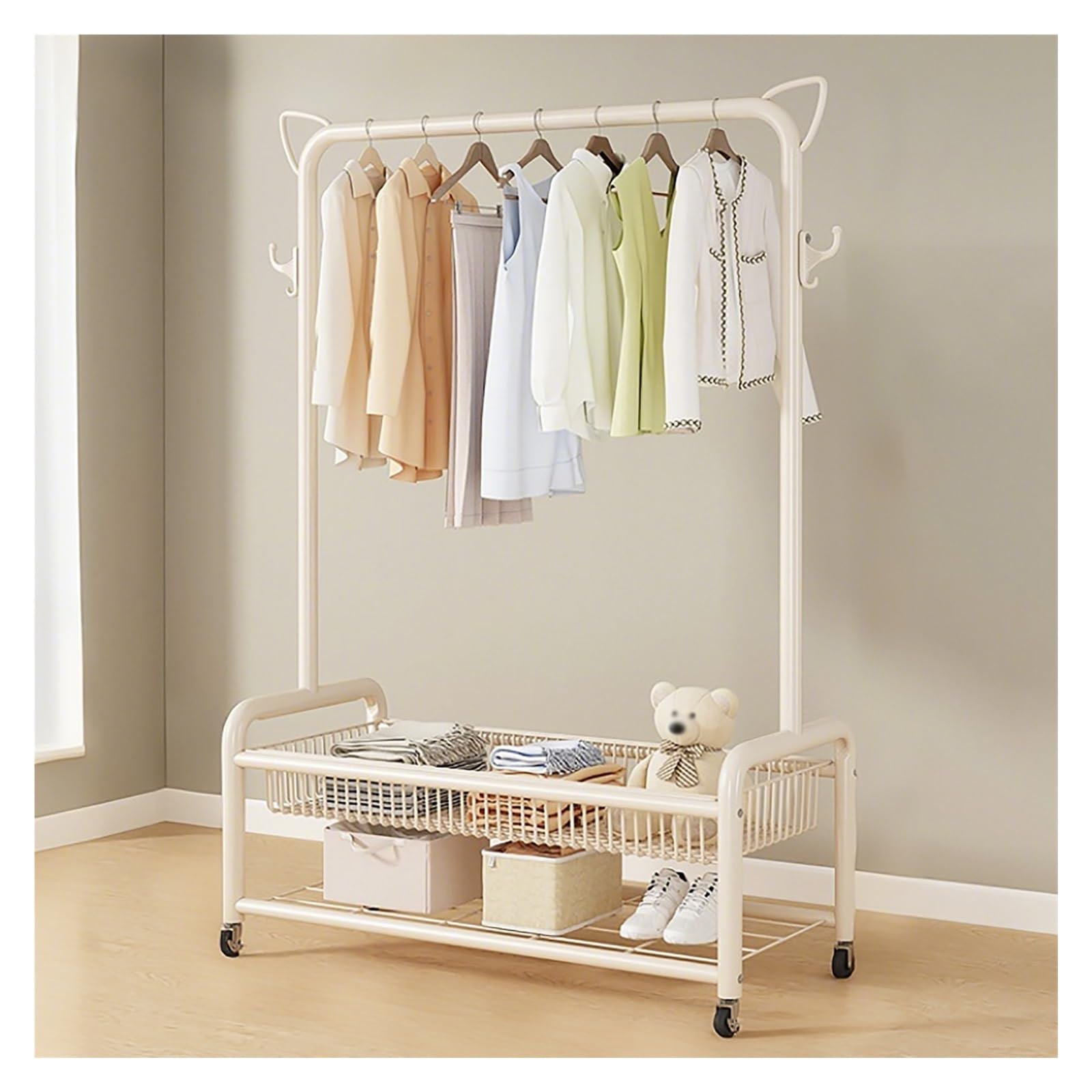 Appendiabiti portatile con ruote, bianco, 120 cm, ideale per ingresso, corridoio, armadio, nizzazione, versatile, appendiabiti Colgador