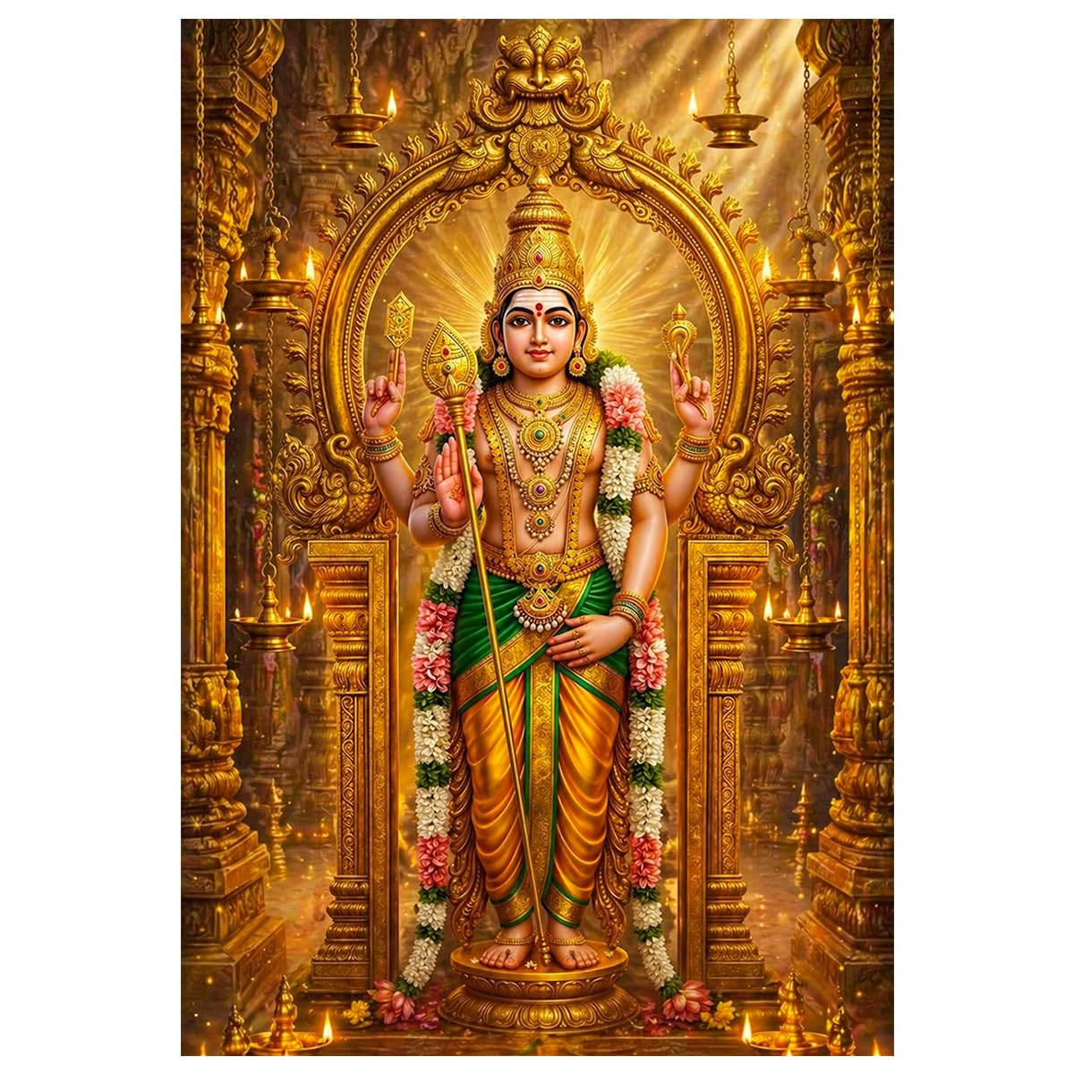Lord murugan wall Sticker - Divine subramanya Swamy wall Sticker for Pooja Room - Home - Office - Strong Adhesive-image-24