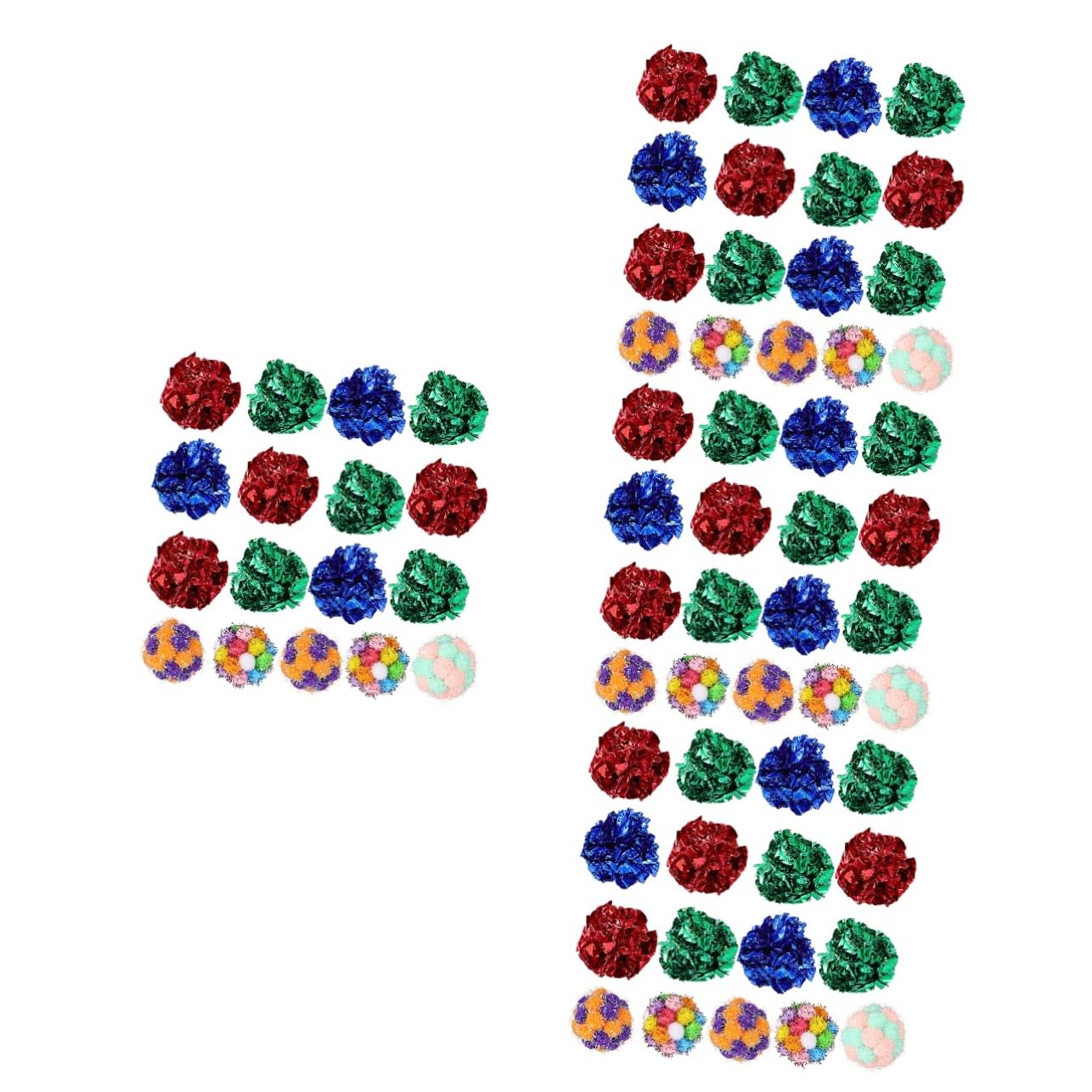 Happyyami 100stücke Katzen Spielzeug Mit Plüschbällen Und Knisterbällen Für Interaktive Unterhaltung Und Spielspaß Für Katzen Und Kätzchen Und Ansprechend