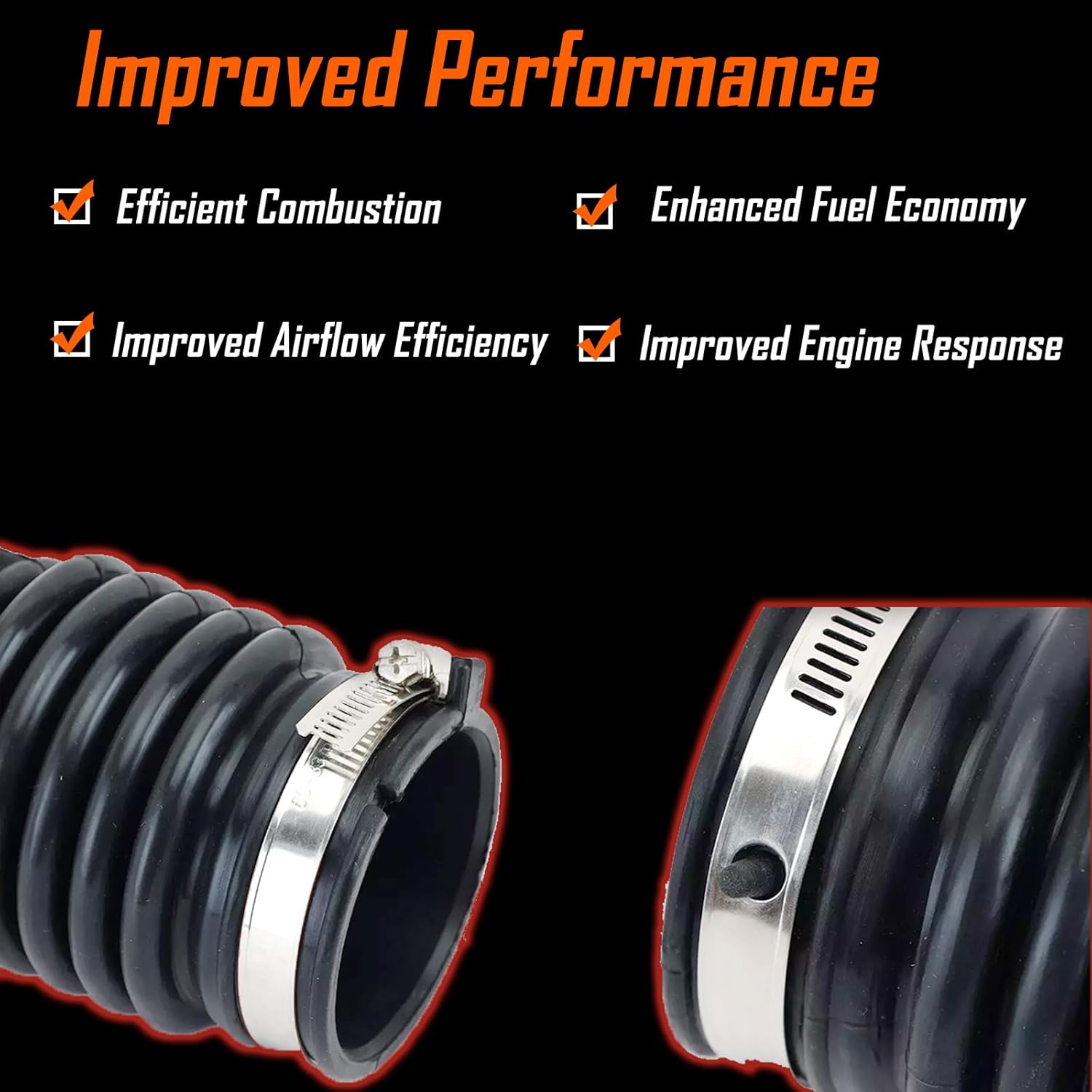 Air Intake Hose Left and Right Side Compatible with Infiniti EX35 2008-2012 G35 2007-2008 3.5L V6 Intake Filter Tube Replace# 16576-JK20A 16576-JK21A 16576-JK21B Air Intake Duct Tube Boot