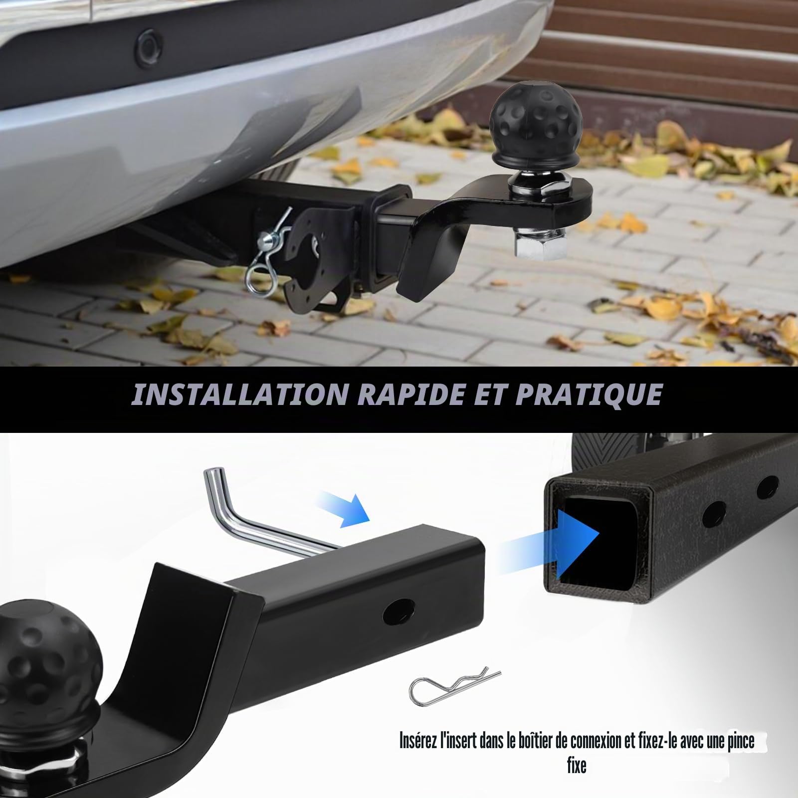 Attelage de remorque de 5 cm en Acier pour véhicules US, remorque, SUV, Camion, Dirt Bike