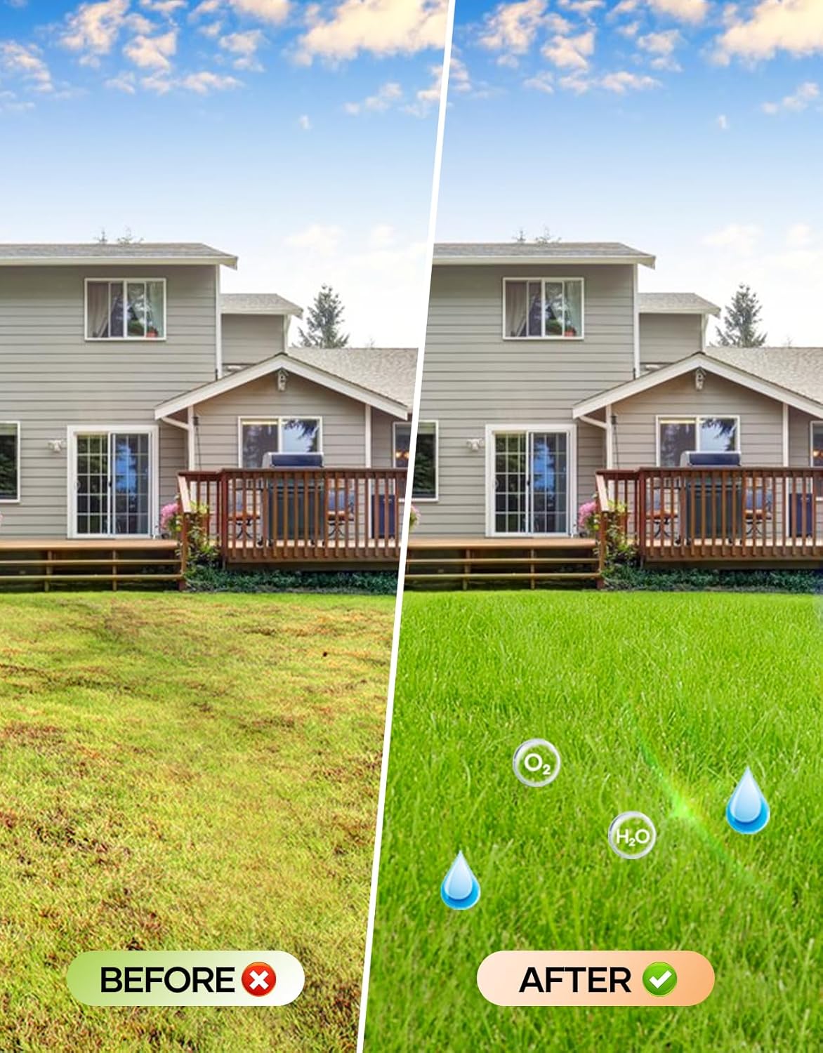 Aerator Lawn Tool, Hand Metal Spike Lawn Aerator with Rebounce Spring Base, Automatic Leaf and Dirt Cleaning, Grass Aerator for Lawn Care, Soil Loosening, Yard Aerating (Orange Handle)