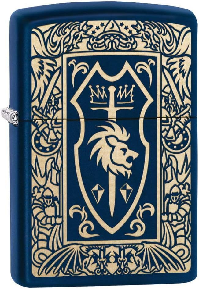 Zippo Heraldic Crest Navy Matte Pocket Lighter