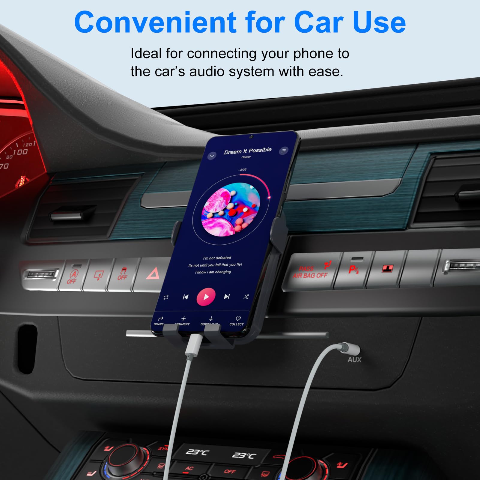 DAC USB-C à 3,5 mm pour iPhone 16/15 Pro Max, Galaxy S24/S23/S22 Ultra - Câble Audio Blanc