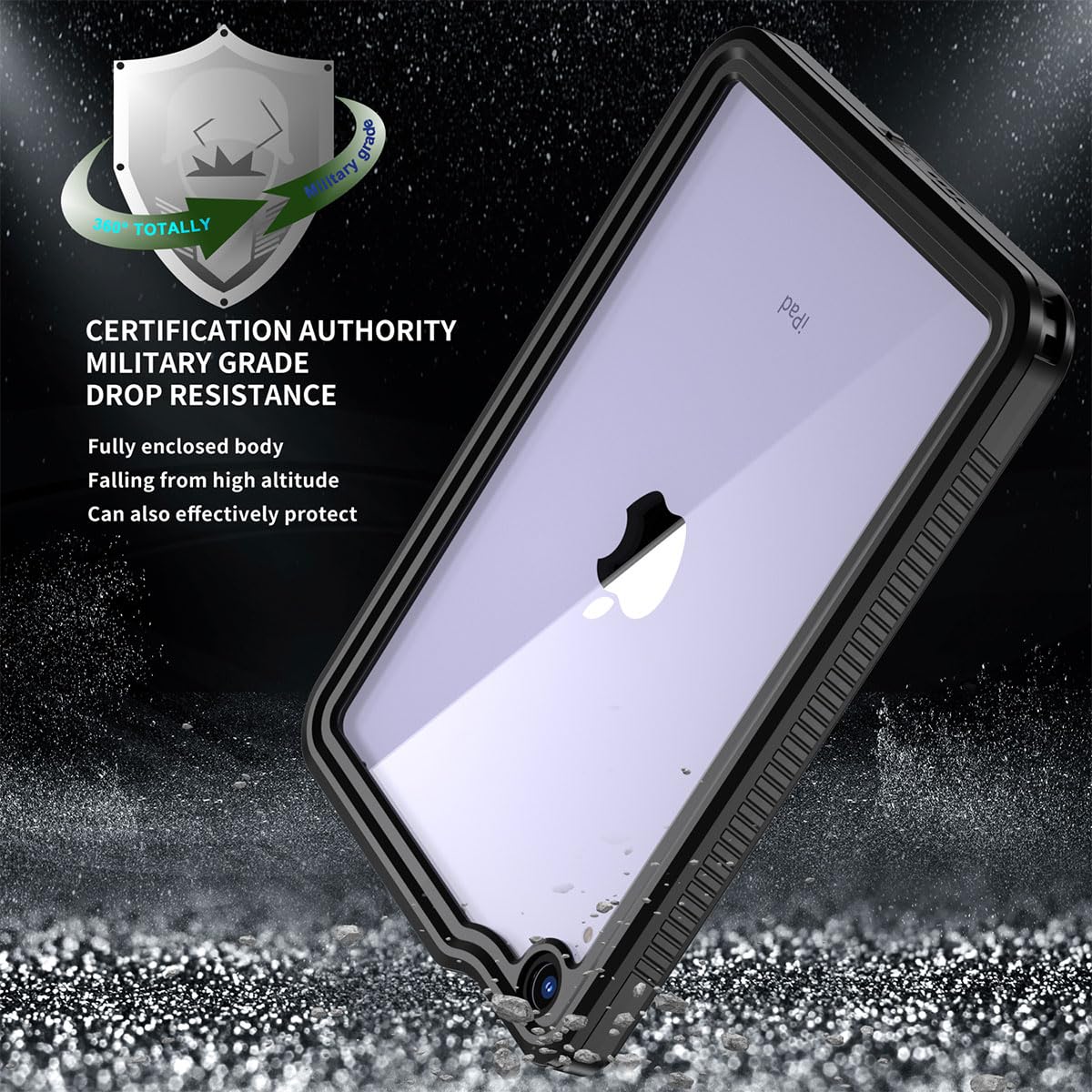 AICase Wasserdichte Schutzhülle für iPad Mini 7 A17 Pro 2024/iPad Mini 6 2021 8,3 Zoll iPad Mini 7. / 6. Generation, integrierter Displayschutz und Ständer, robust, stoßfest, für iPad Mini 7.