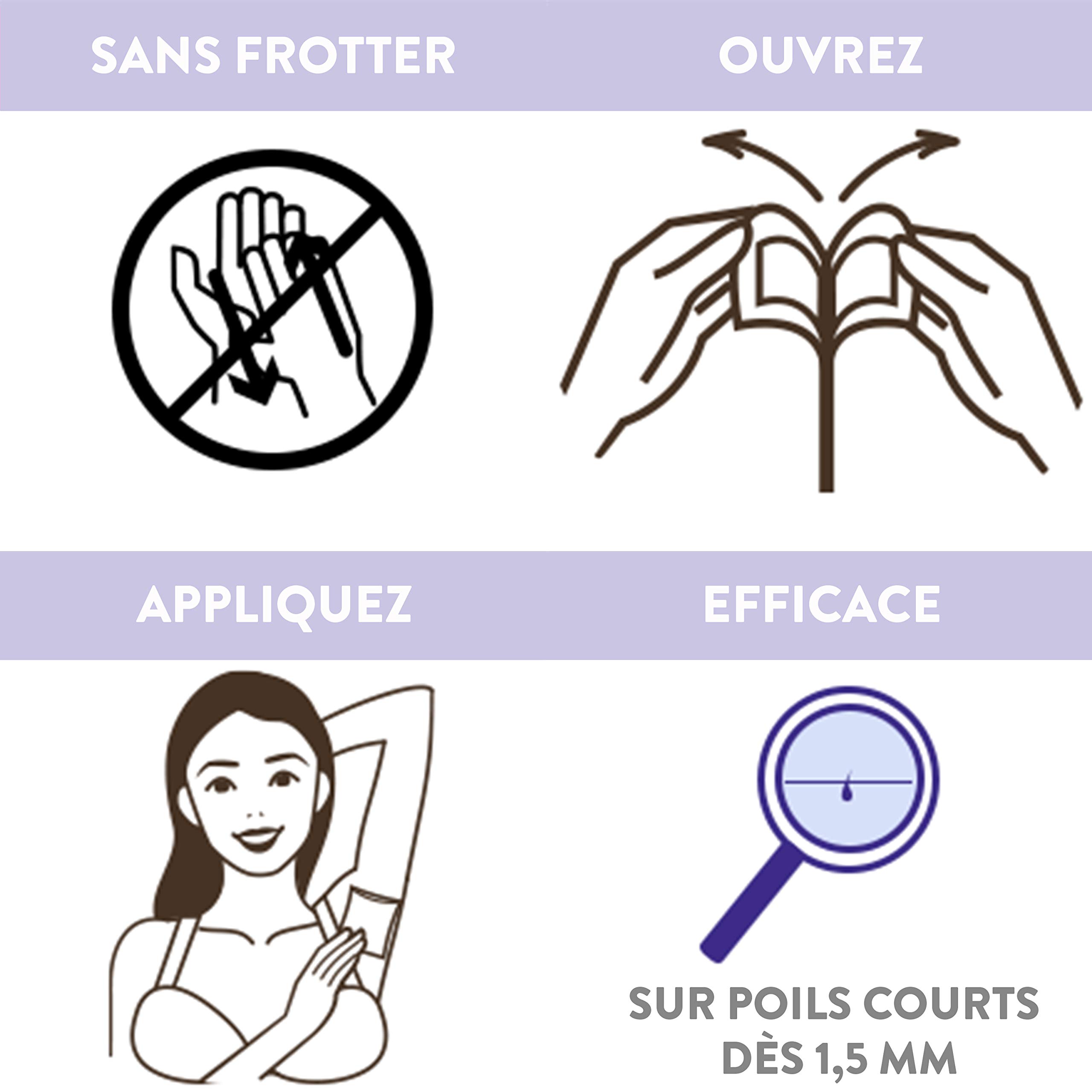VEET Pure - Tiras de cera fría para axilas, piel sensible, recomendada por dermatólogos, depilación de larga duración, paquete de 3 paquetes de 48 unidades
