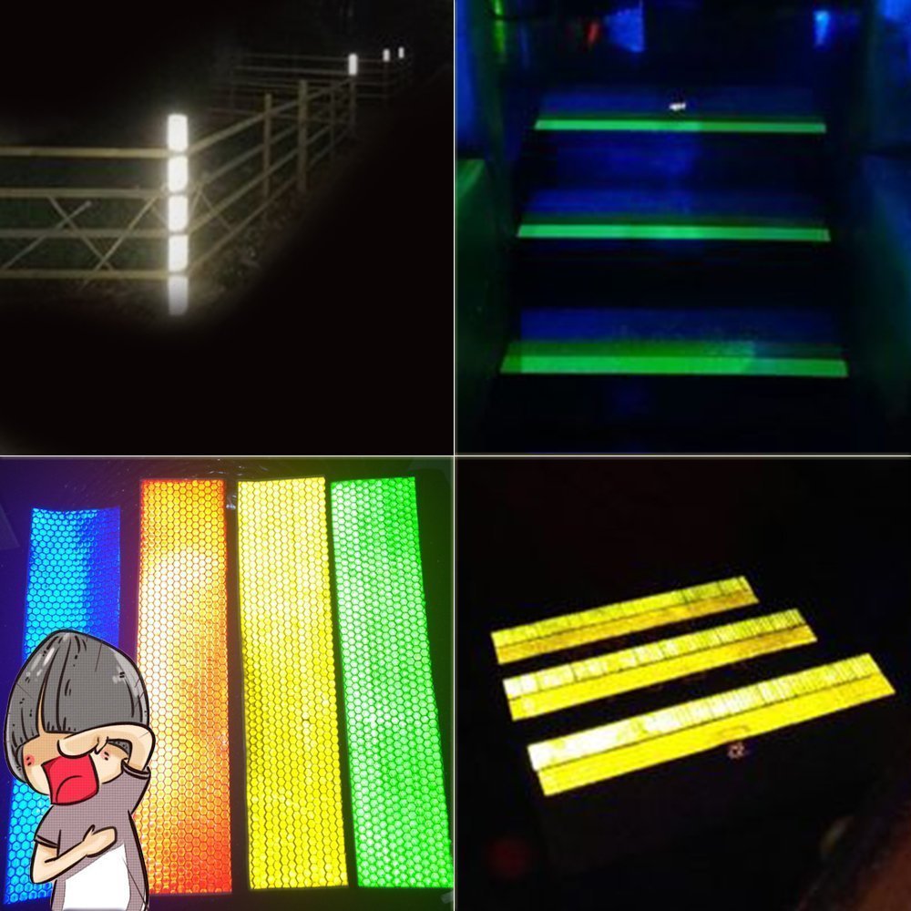 YXSF Yellow Fluorescent Reflective Tape,2 Inch×30 Feet Reflector Strips - View #3