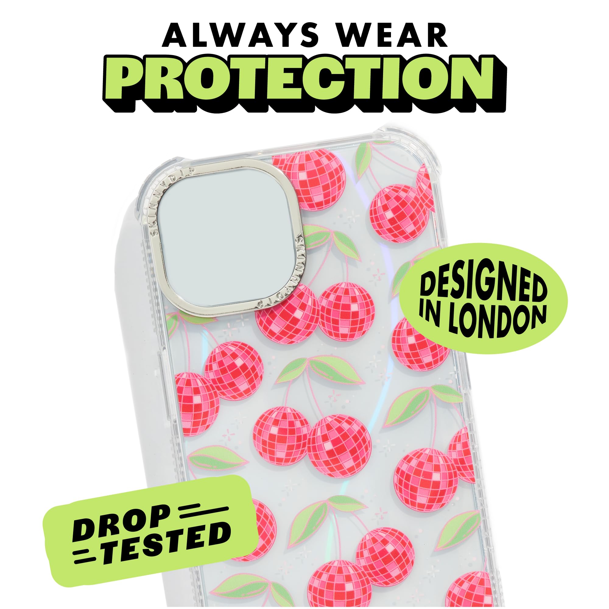 Skinnydip Custodia Per IPhone 14 Con Ciliegie Discoteca, Design Carino, Leggera, Antiurto, In Plastica Riciclata - 3