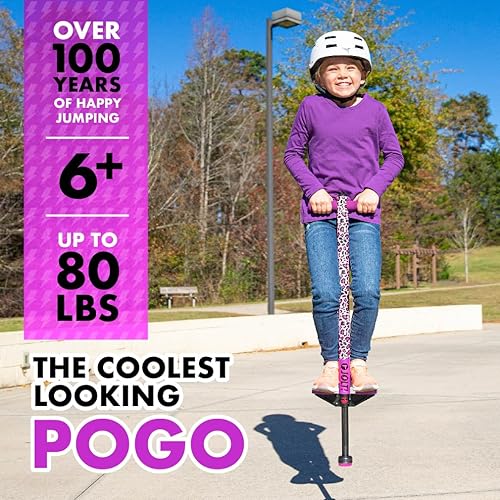 Miniatura 2 de Flybar Jolt Pogo Stick para niños de 6 años en adelante, 40 a 80 libras, perfecto para principiantes, asas de espuma de fácil agarre, clavijas