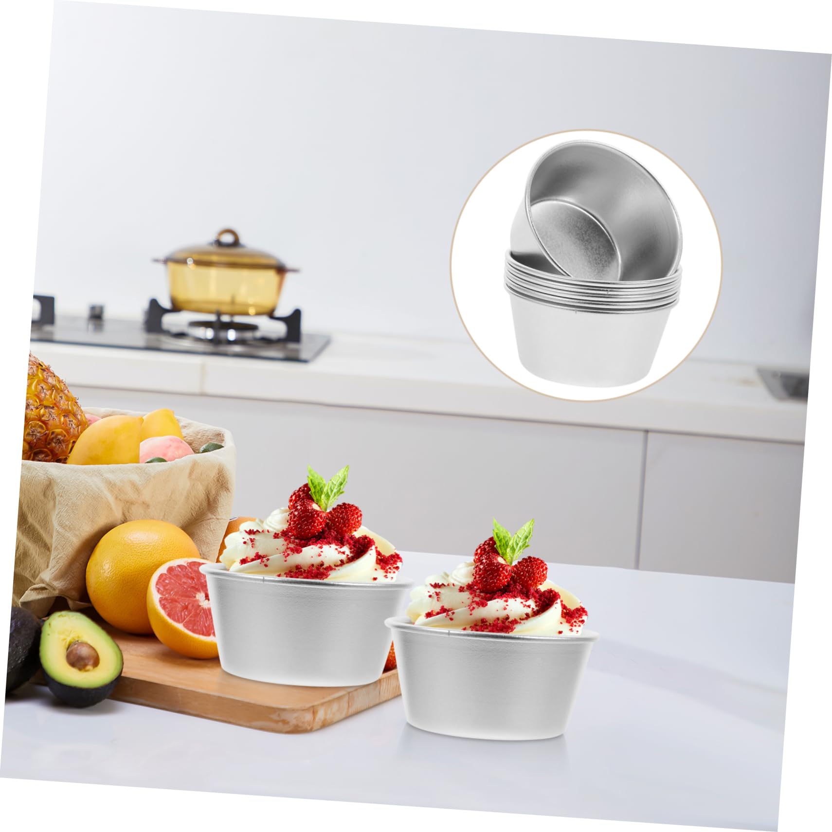 Cabilock 24stücke Teiliges Set Antihaft Carbonstahl Puddingbecher Hitzebeständige Muffinform Für Desserts Kuchen Muffins Leicht Zu Reinigen Und Wiederverwendbar
