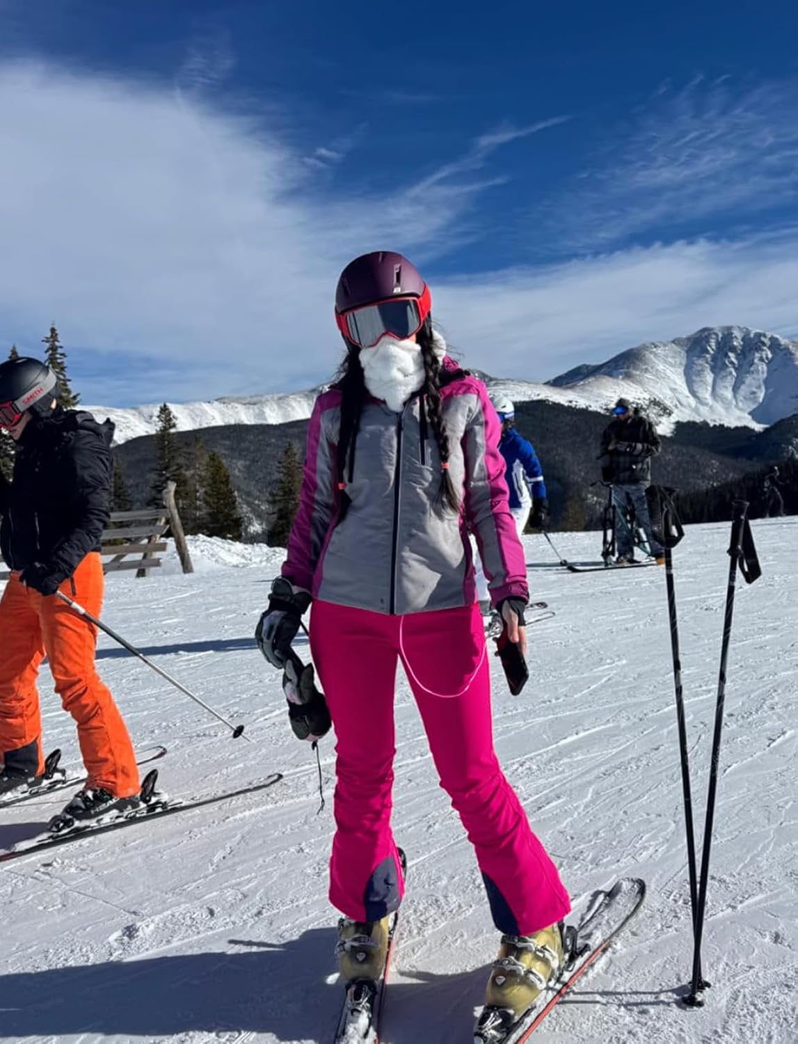 GSOU SNOW Womens Ski Pants Slim Fit Waterproof Insulated Snow Pants Flared Winter Outdoor Hiking Warm