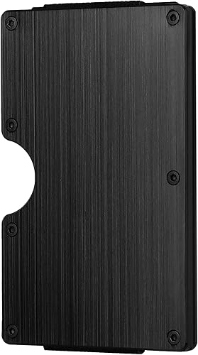 Miniatura 2 de DONWORD Minimalist Wallet for Men RFID Blocking Aluminum Wallet Carbon Fiber Card Case Metal Wallet Minimalist Front Pocket Card Holder Cash Strap