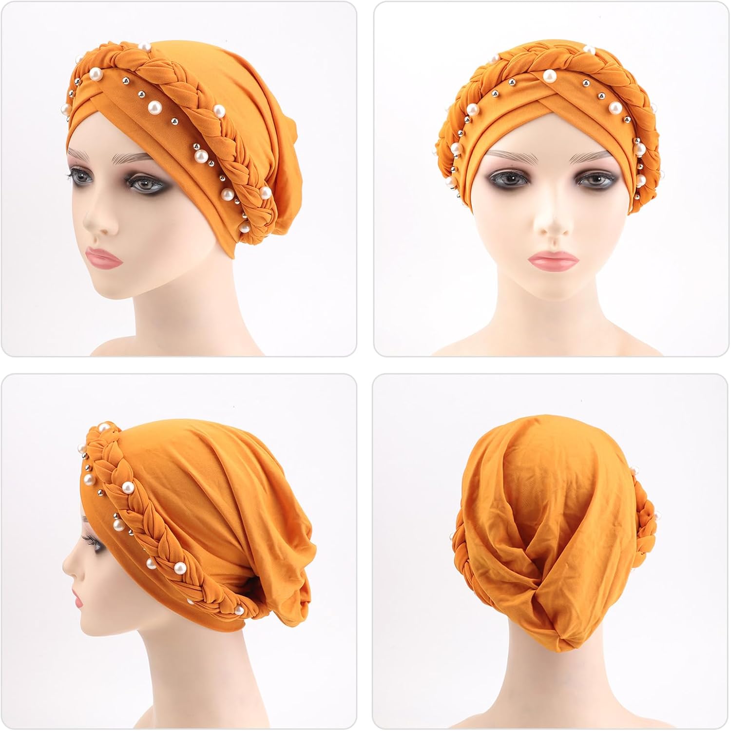 African Women Turban Caps Pre-Tied Twisted Turbans Head Scarf for Women Hair Wraps Cover Beanie Cancer Chemo Headwear - Image 2