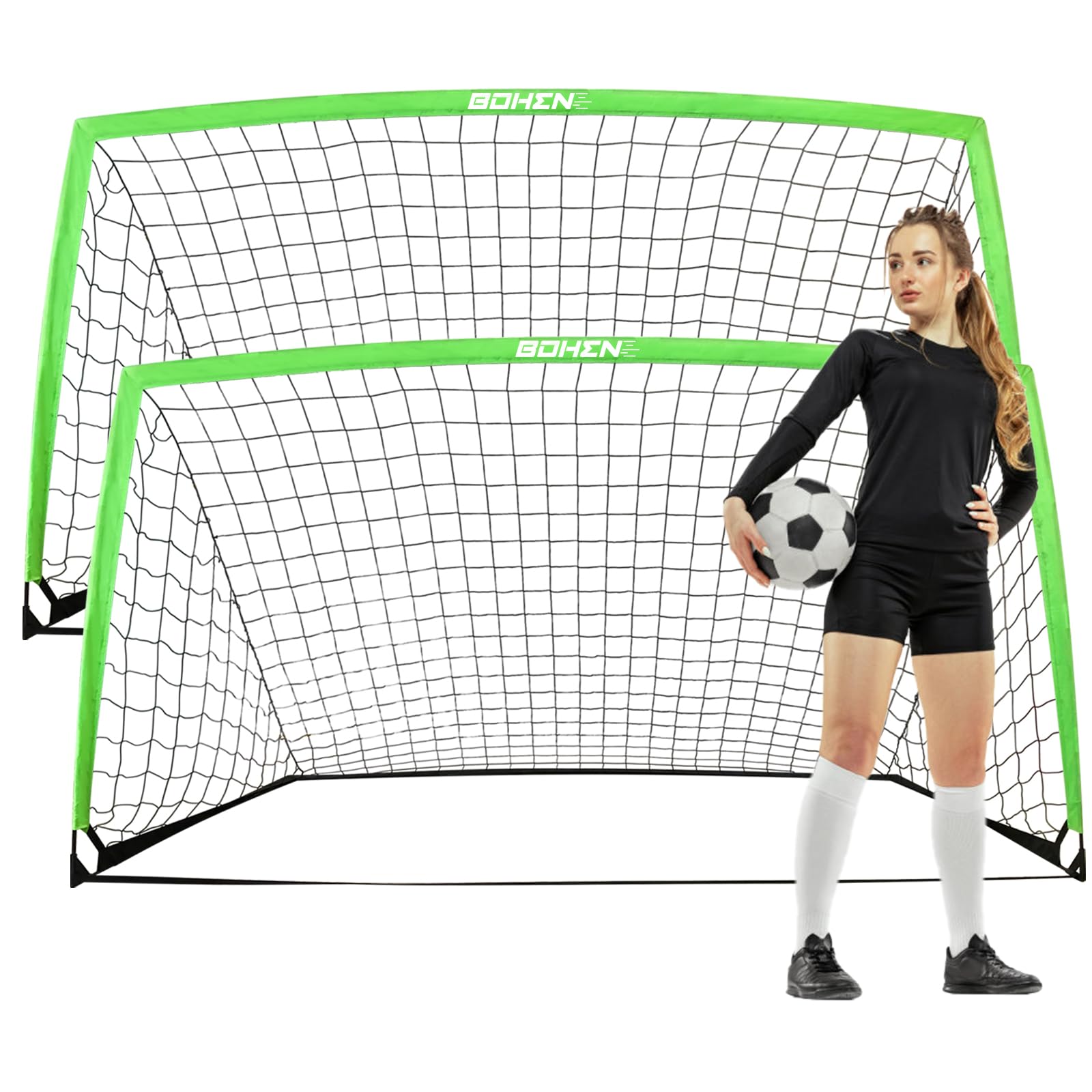 Soccer Goals for Backyard, 6x4 / 9x5 FT Soccer Net with Target Gate