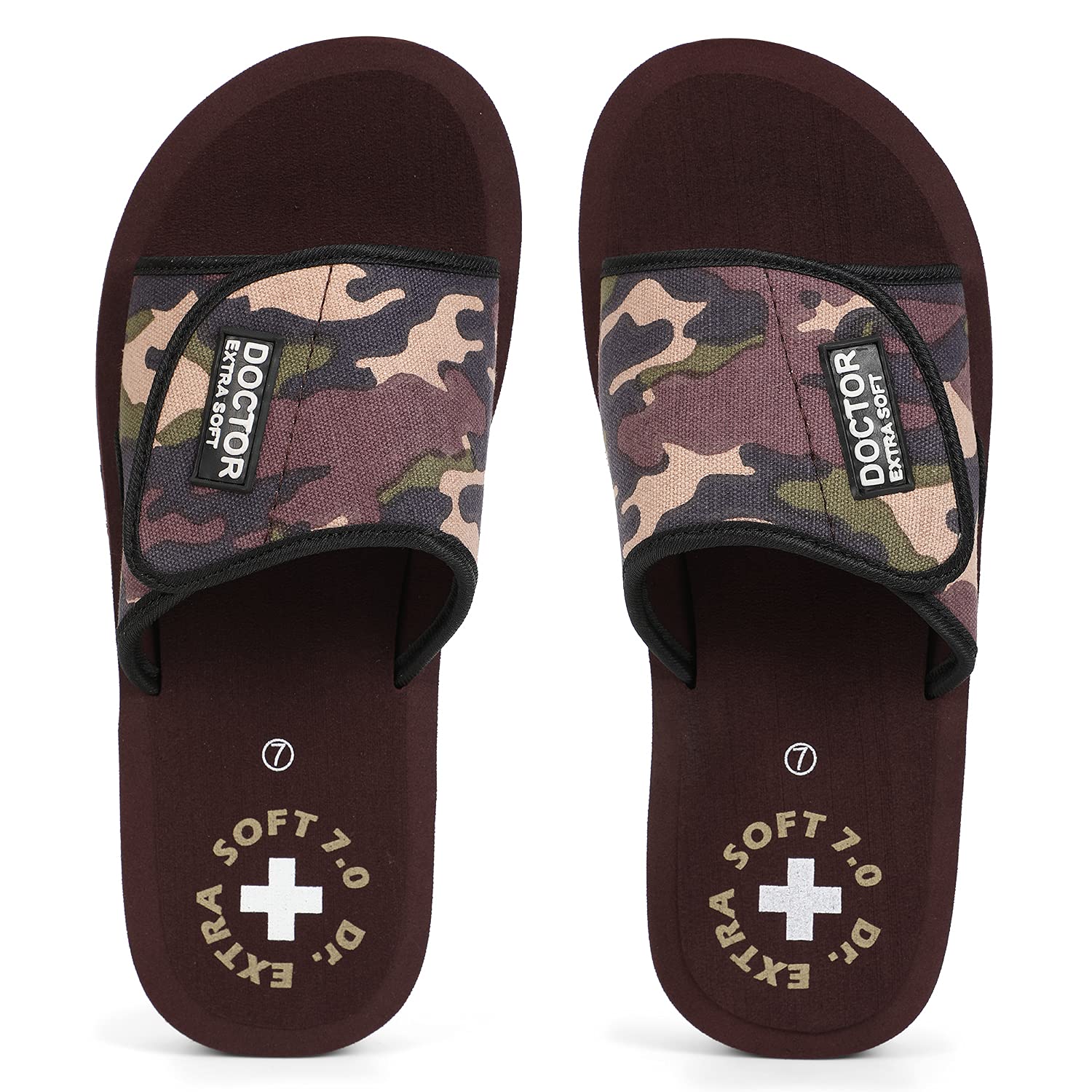 DOCTOR EXTRA SOFTMen's Camo Care Orthopaedic and Diabetic Adjustable Strap Super Comfort Dr.Sliders/Flip-flops/House Slippers OR-D-53