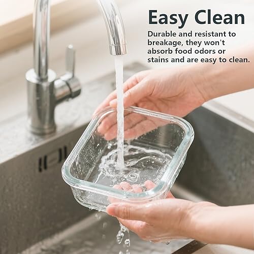 Miniatura 8 de Paquete de 10 recipientes de vidrio para preparación de comidas con tapas herméticas de 36 onzas y 12.5 onzas, recipientes de vidrio apilables para