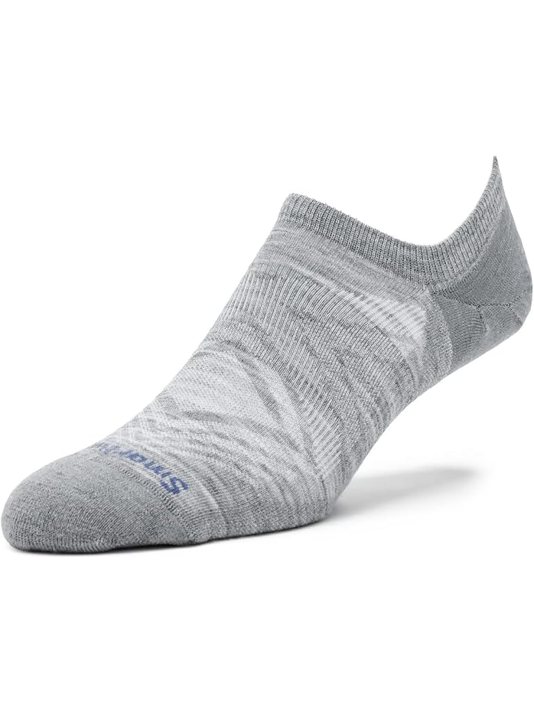 Gray Smartwool Run Zero Cushion No Show Socks