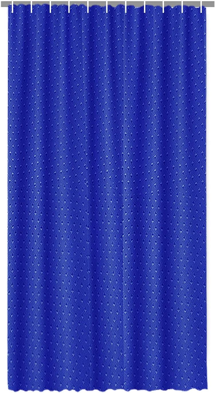 Ameha Waterproof Shower Curtains 180 x 180 cm with Hooks Mildew and Mould Resistant Fabric Diamond Pattern, Royal Blue