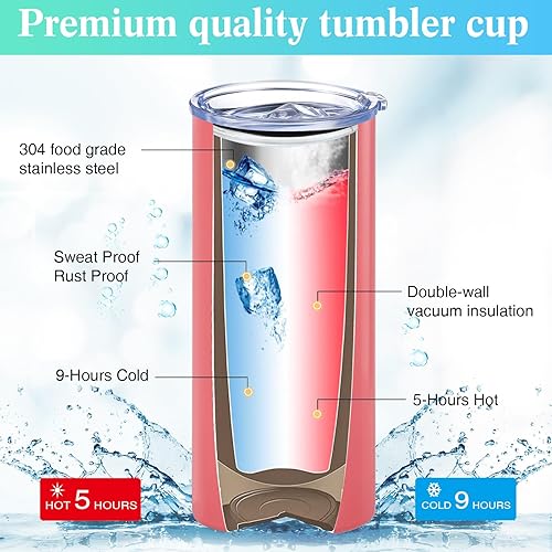 Miniatura 3 de Bokon Vaso de viaje de acero inoxidable de 16 onzas con tapa y pajilla, regalos de agradecimiento para empleados, compañeros de trabajo, amigos,