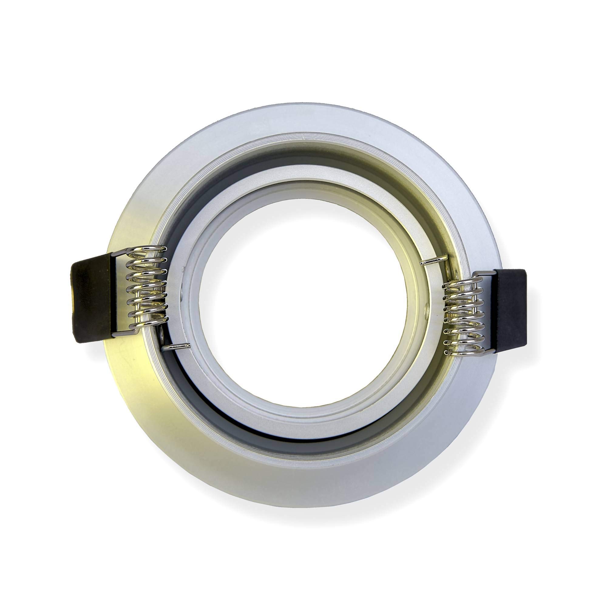 10x Foco empotrable LED redondo - plata orientable aluminio 9 vatios blanco cálido 230V - Foco empotrable GU10 Ø 70mm taladro - montaje - techos de focos - focos empotrables focos