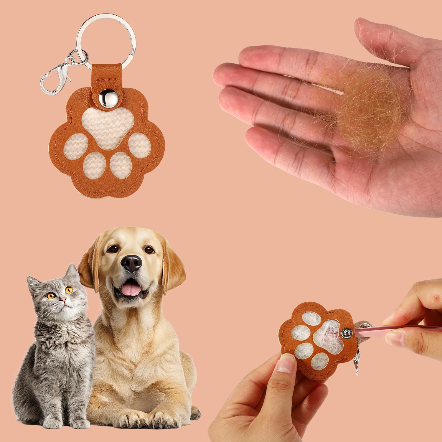 Sinbana 5pcs Dog Fur Storage Keychain - Image 4