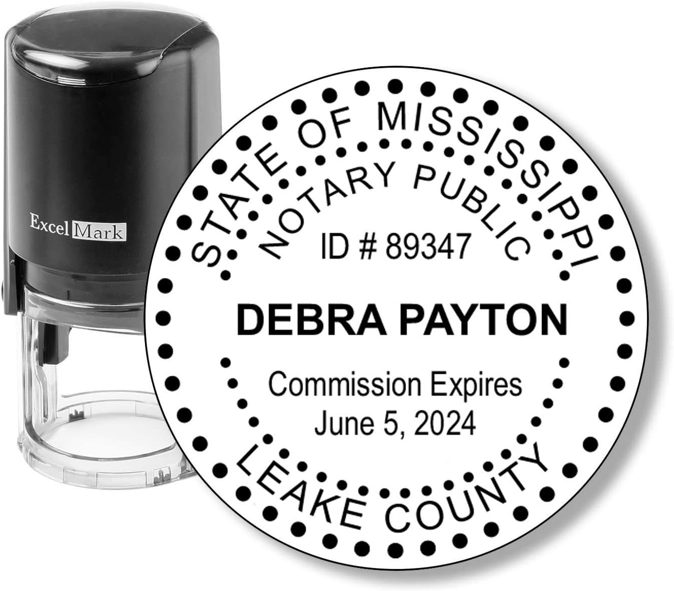 Buy Round Notary Stamp for State of Mississippi Self Inking Stamp