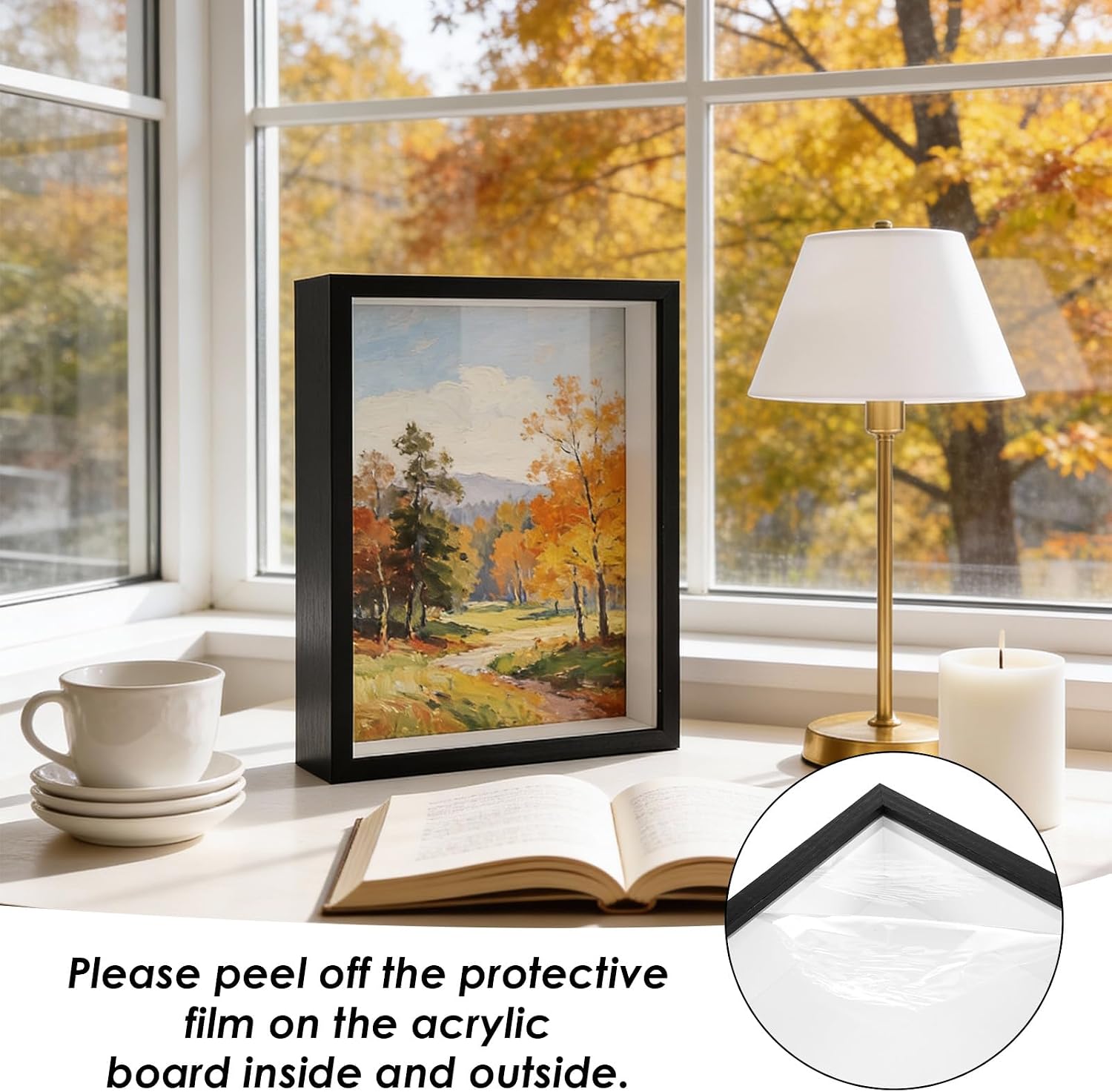 4 Pack Shadow Boxes Frame Display Cases Wood Deep Shadow Box for Photos, Dried Flowers, Handicrafts Picture Frames for Wall Tabletop ( 8"x 10")