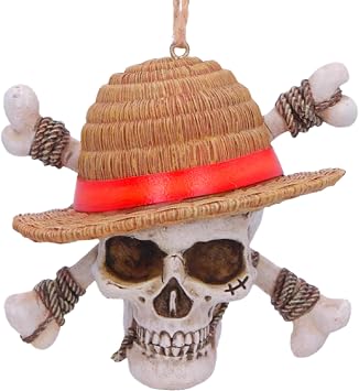Nemesis Now One Piece Luffy Jolly Roger Hanging Ornament 5cm Officially Licensed Anime Decor, Hand-Painted Resin, for Anime Fans and Collectors
